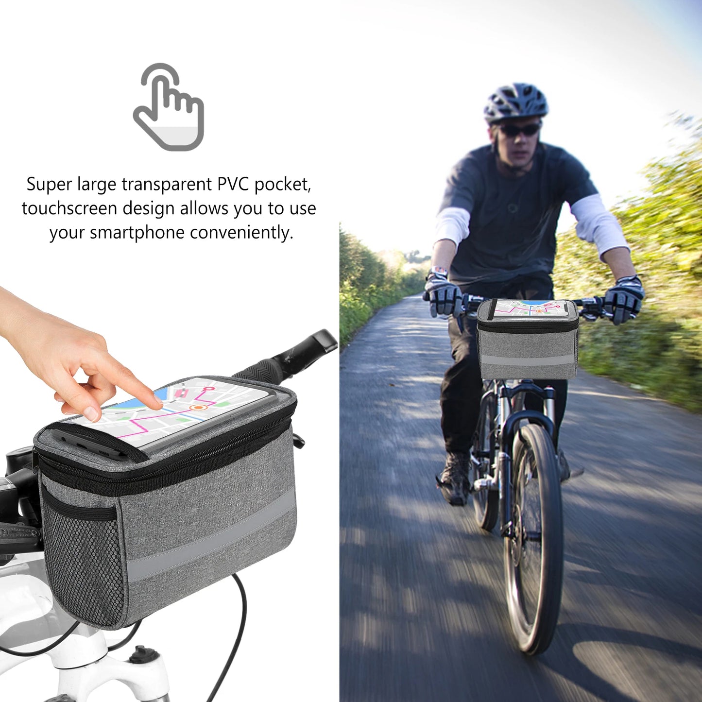 Lixada Insulated Handlebar Bike Bag With Reflective Strips