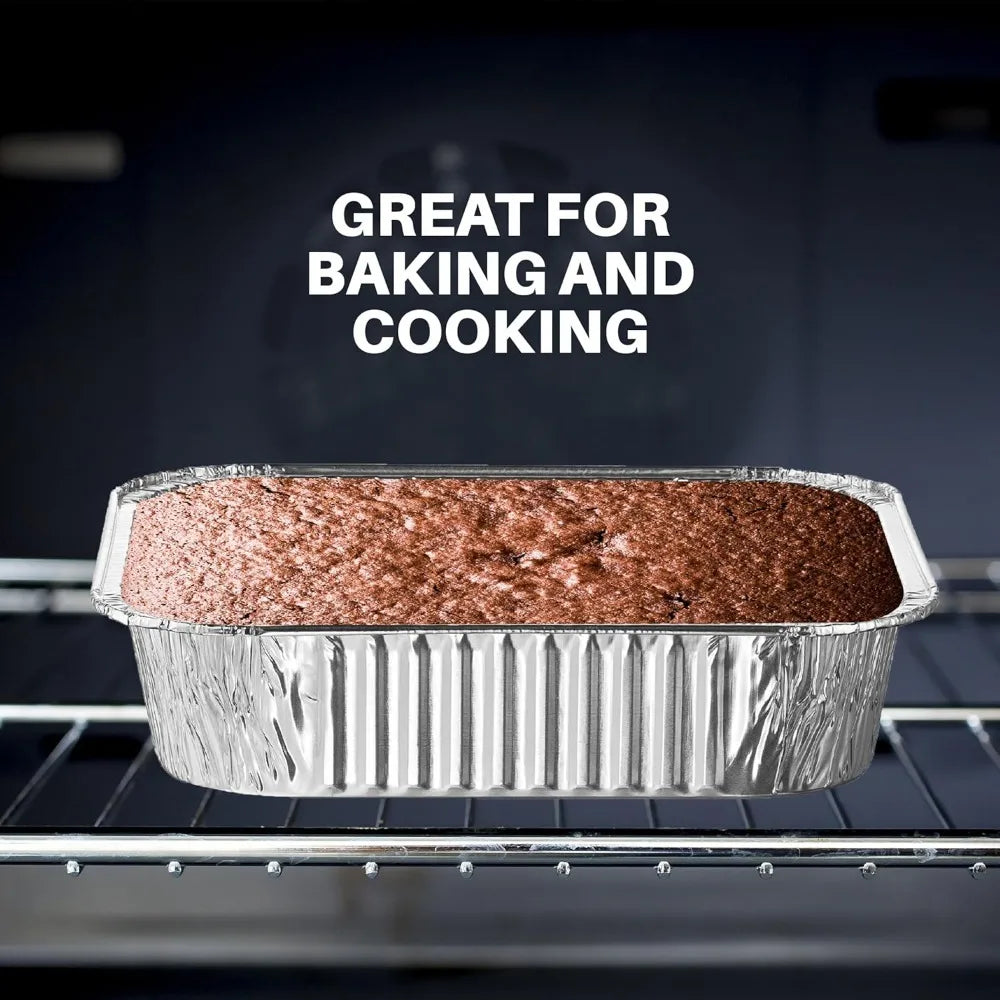 Disposable Aluminum Foil Square Baking Pans | 8 x 8 Cake Pan Tin for Broiling, Toaster Oven, Meal Prep, Roasting, Take Out