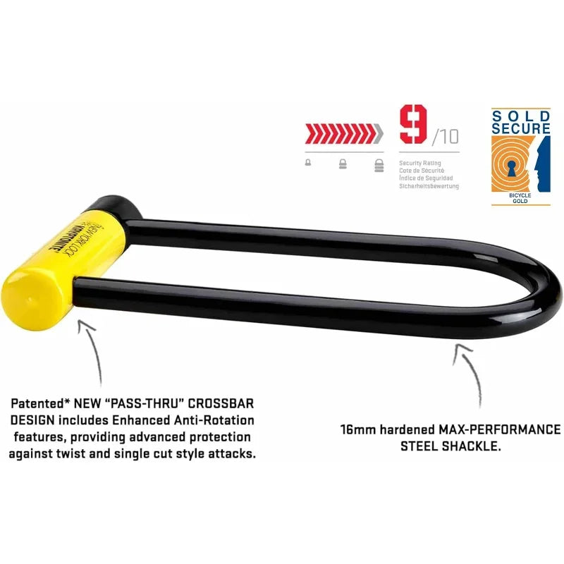 YTYIN Long Shackle U Lock for Bicycle Heavy Duty Security
