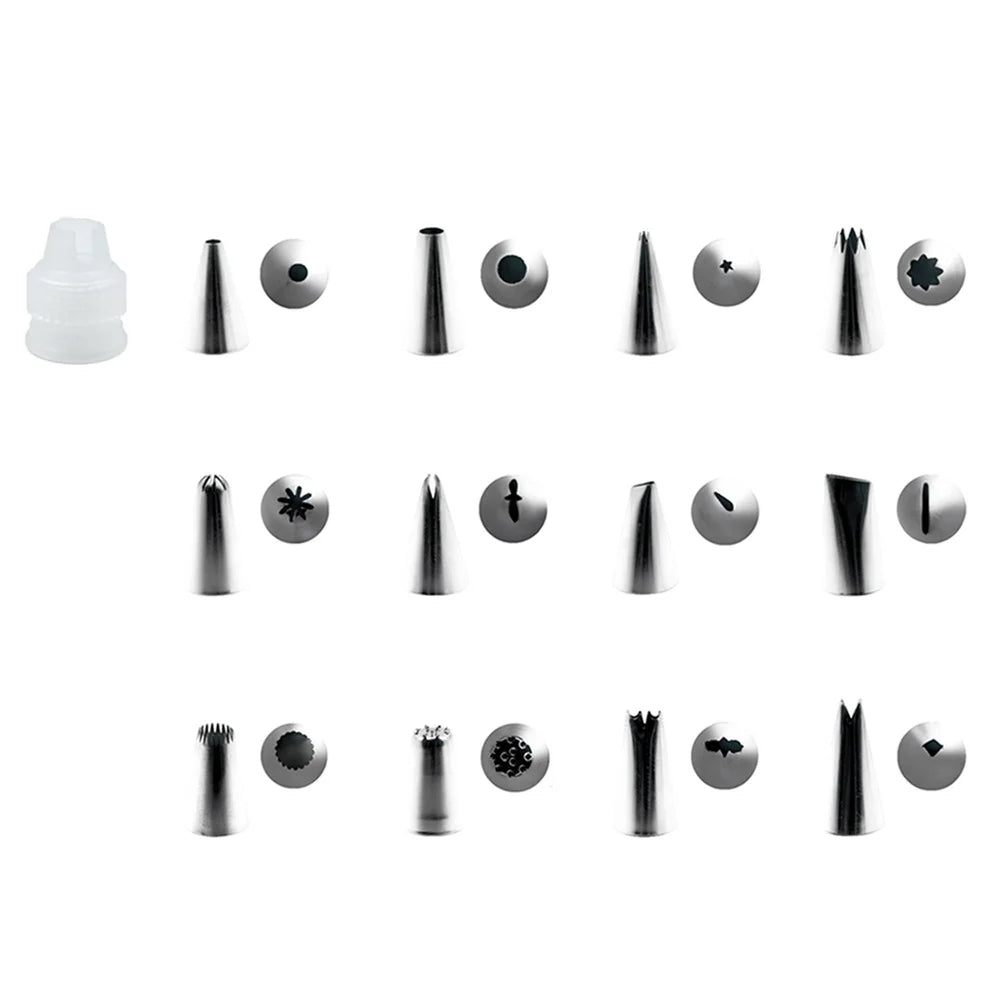 PDQ Cookie Tools 13-Piece Piping Tip Set for Floral Designs