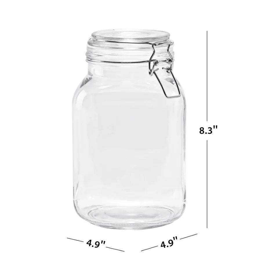 67 oz Airtight Glass Canister with Secure Lock Lid for Kitchen Food Storage Ideal for Dry Goods Grains Coffee and Baking Suppli