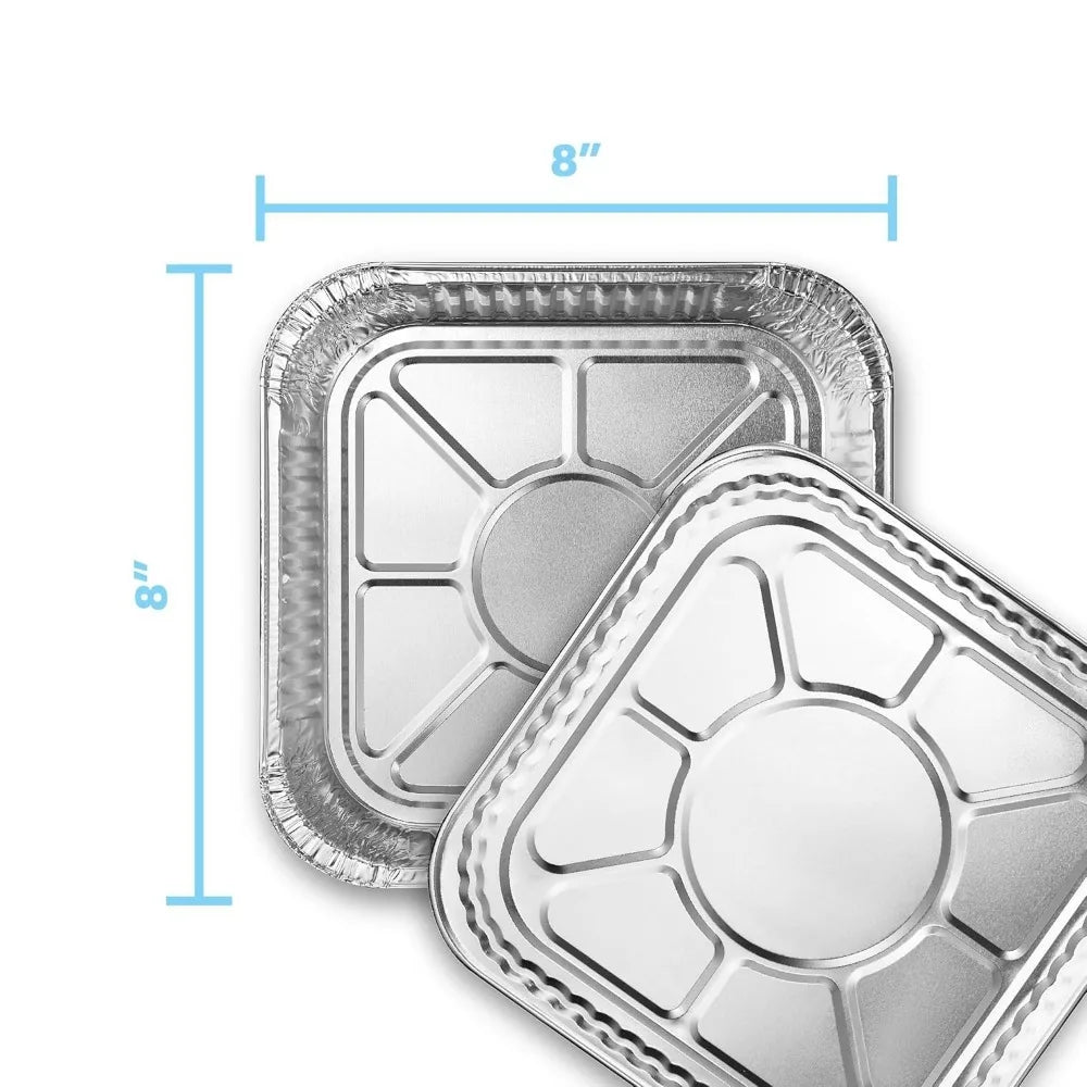 Disposable Aluminum Foil Square Baking Pans | 8 x 8 Cake Pan Tin for Broiling, Toaster Oven, Meal Prep, Roasting, Take Out