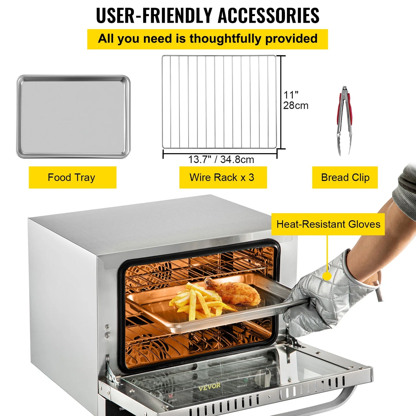 SucceBuy 21L47L66L Electric Oven Commercial Multifunction Countertop 3/4-Layer Baking Machine Home Toaster Pizza Convection Oven