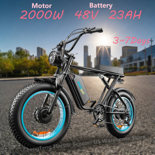 Ebike C91 2000W Dual Motor 48V 23Ah Removable Battery