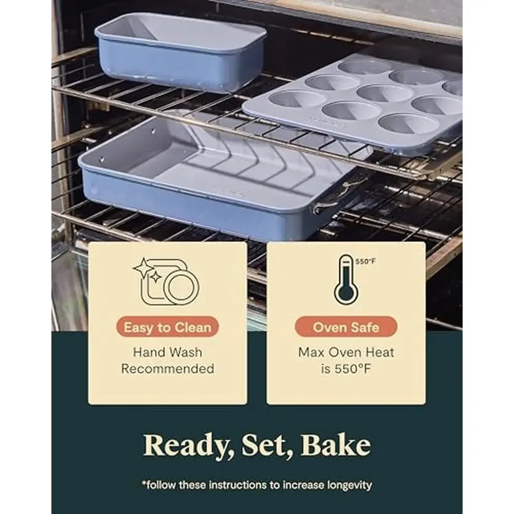 XMSJ Nonstick Ceramic Bakeware Set Aluminized Steel Body