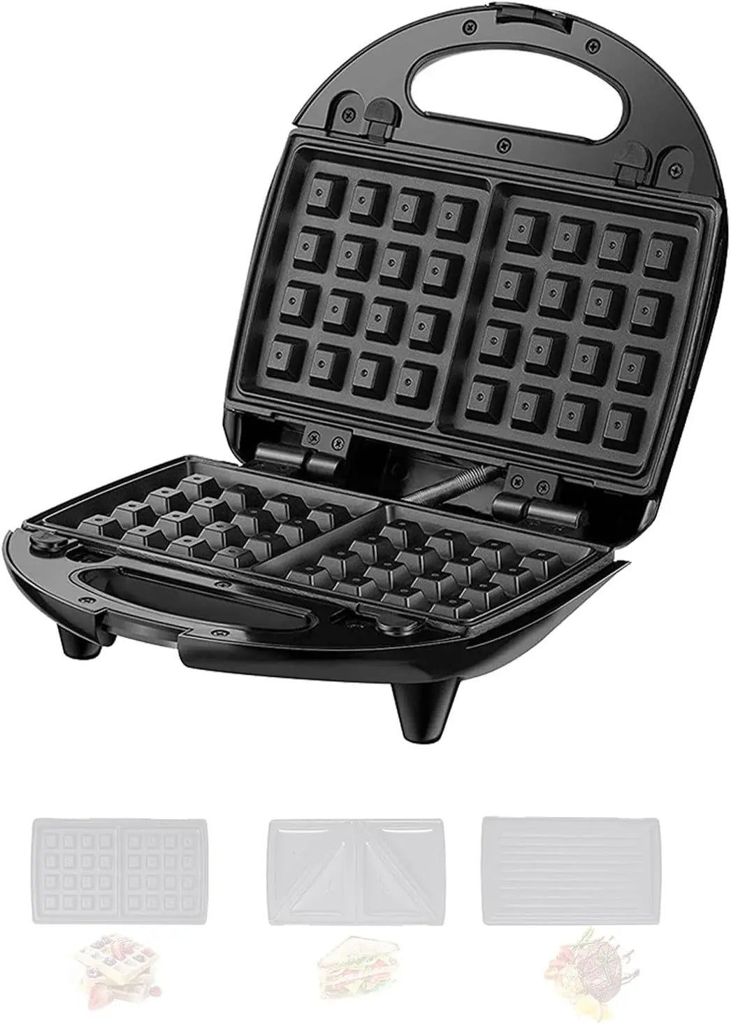 Iosn 3 In 1 Sandwich And Waffle Maker With Removable Trays