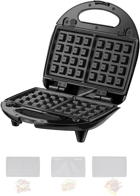 Iosn 3 In 1 Sandwich And Waffle Maker With Removable Trays