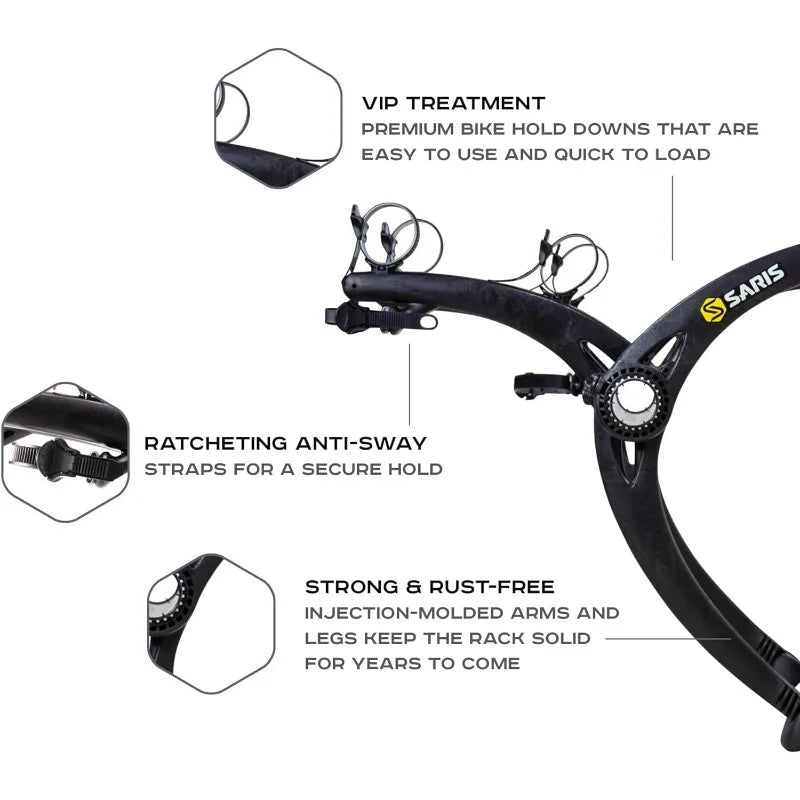 YTYIN Saris Bones Car Trunk Bike Rack For Two Bikes