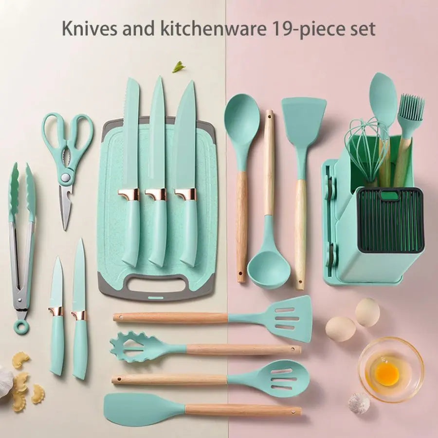 Hign Concerned Silicone Kitchenware Set 19pcs Utensils