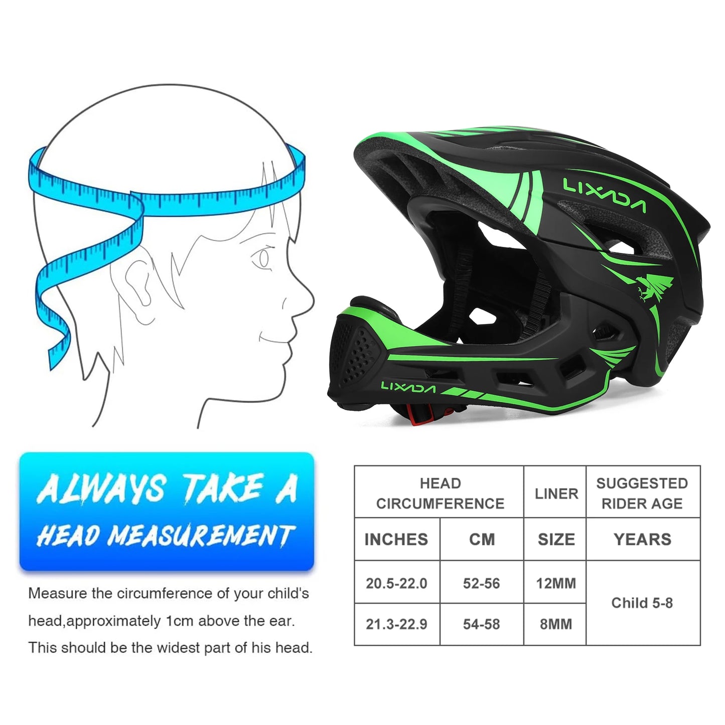Hign Concerned Lixada Kids Detachable Full Face Bike Helmet