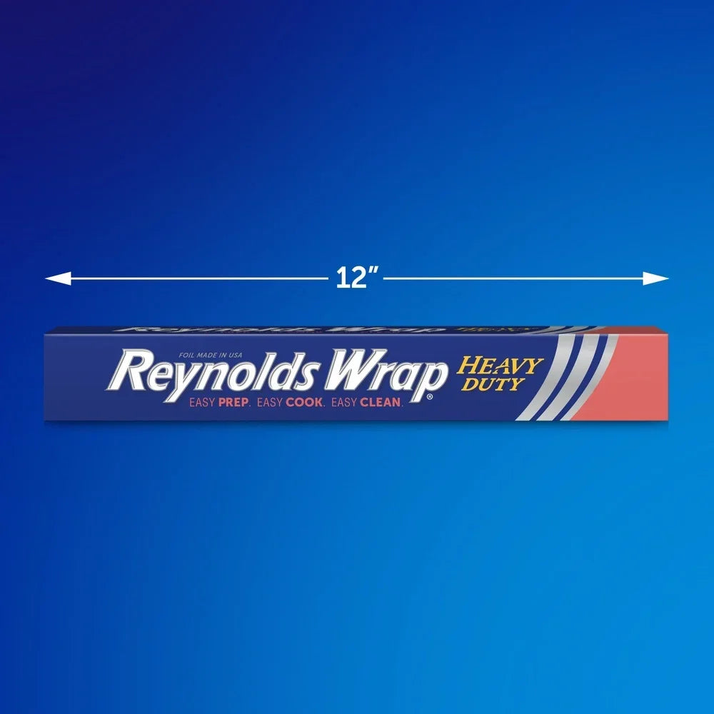 Heavy Duty Aluminum Foil Roll 12Inch 150SqFt Thick Durable Food Wrap Easy Open Cleanup Grilling Baking