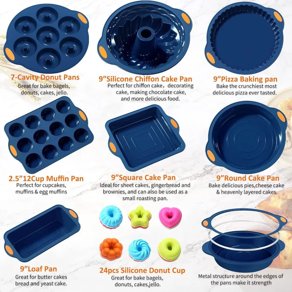 31 Piece Silicone Bakeware Set With Metal Reinforced Frame