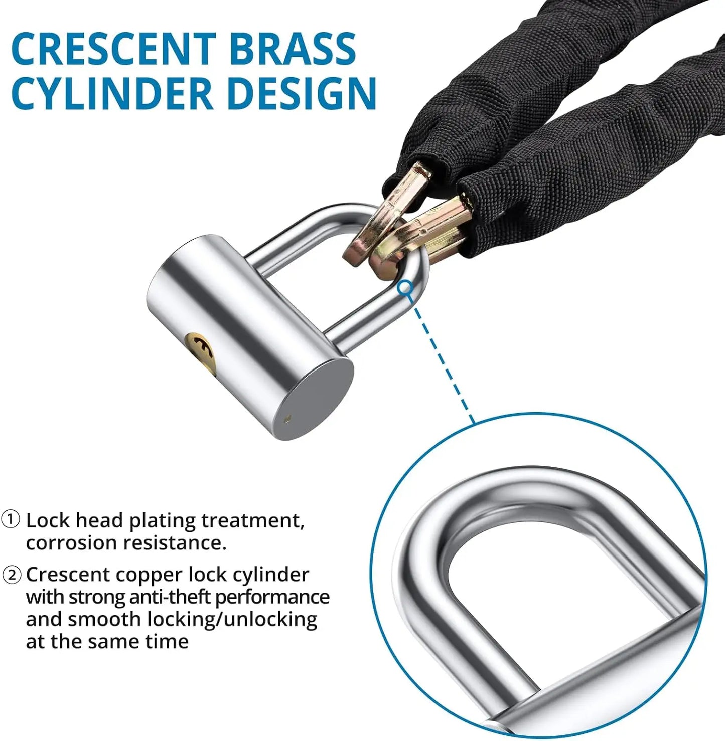Autoutlet U Lock Chain For Motorcycle And Bicycle Security