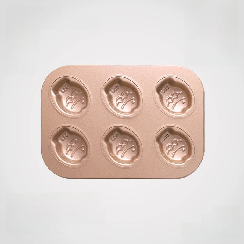 Others Cartoon Nonstick 6 Cavities Baking Mold for Oven Use