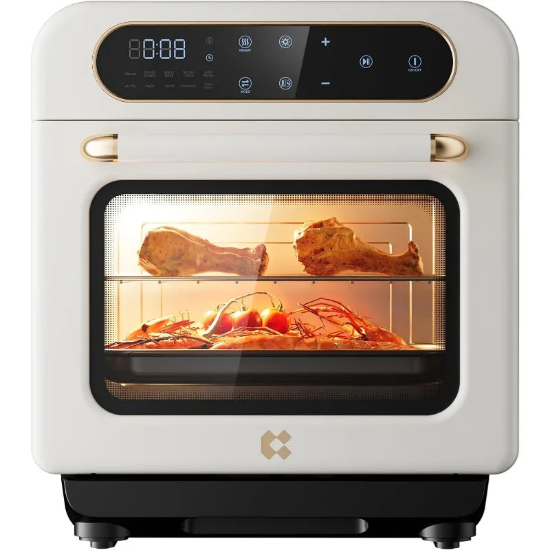 8-in-1 Air Fryer Steam Oven Countertop, 13QT Mini Toaster Oven with Steam, Rapid Steam, Air Fry, Vapor Bake, Steam Clean, Bake