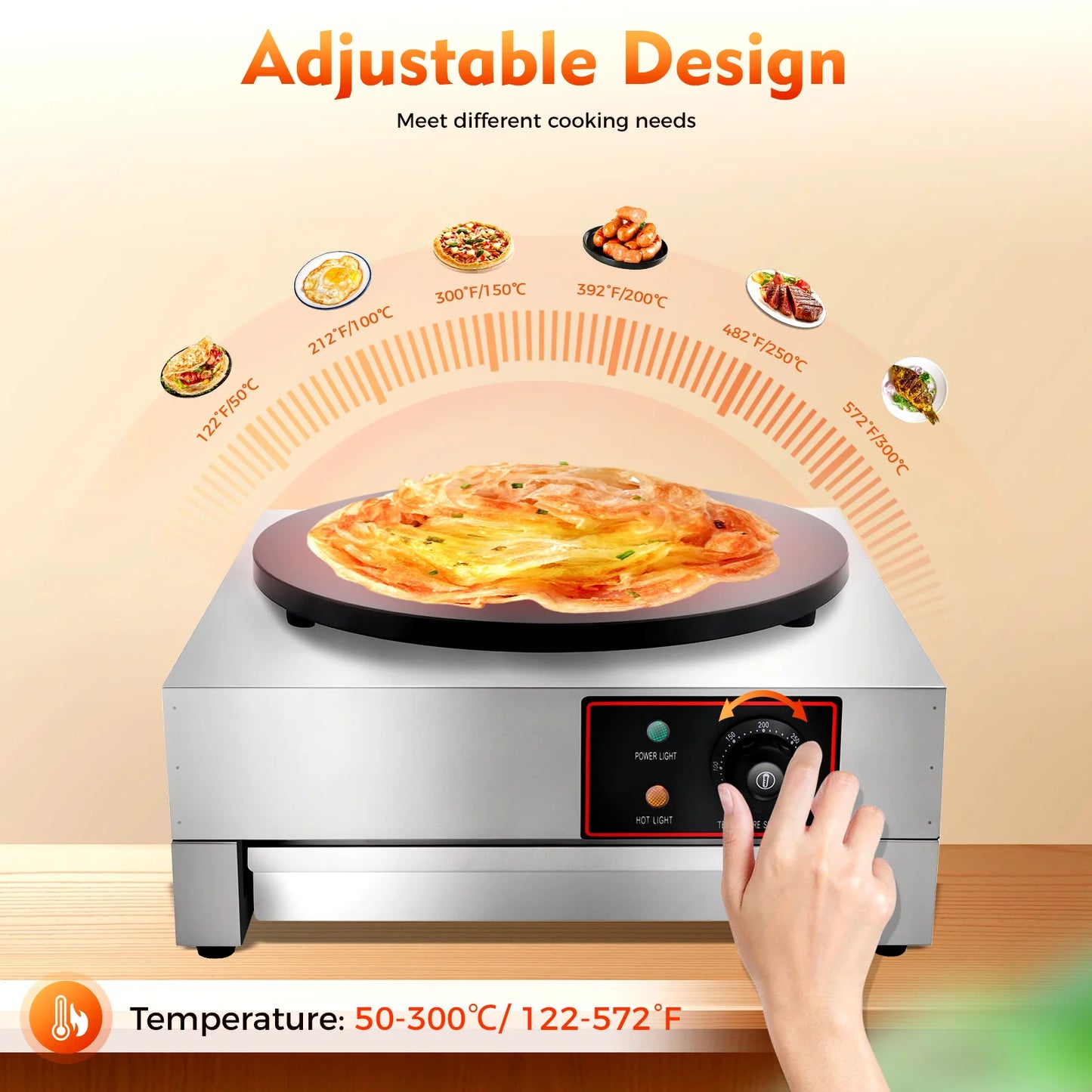Sweetmile Electric Crepe Pan Maker With Non Stick Coating