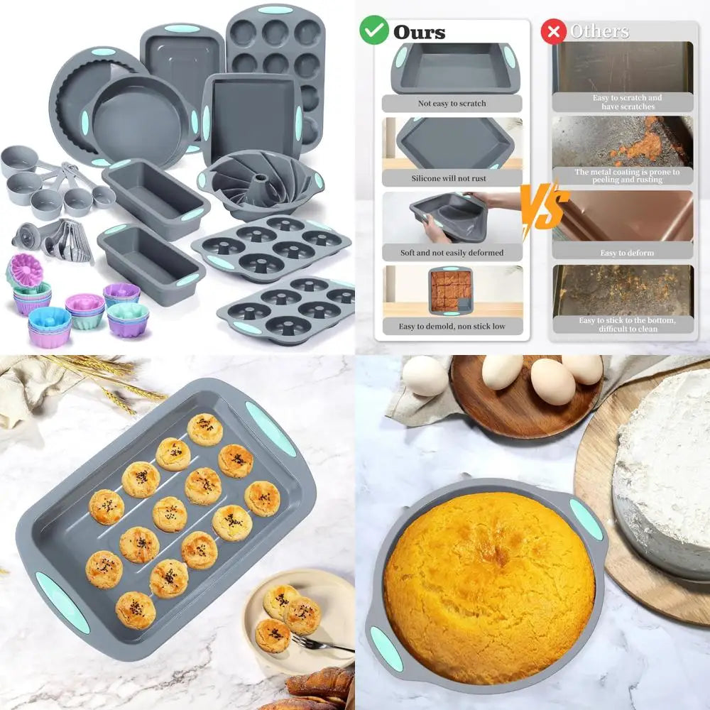 Premium Silicone Bakeware Set Nonstick Pans And Molds