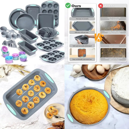Premium Silicone Bakeware Set Nonstick Pans And Molds