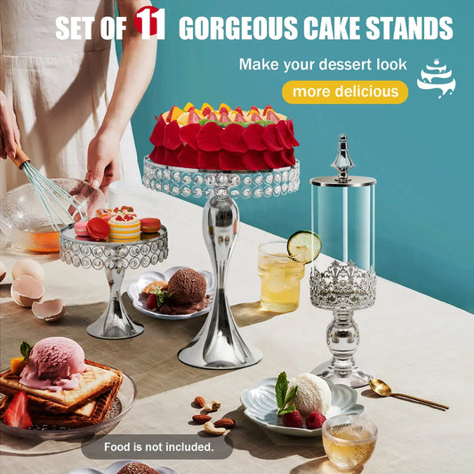 Cake Tools Crystal Metal Cake Stand Set For Wedding Display
