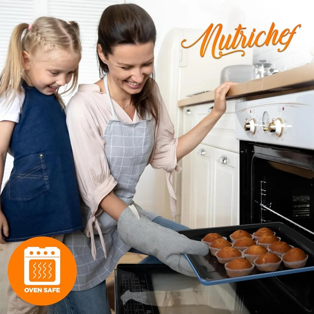 Nutrichef 8 Piece Nonstick Bakeware Set PFOA PFOS Free