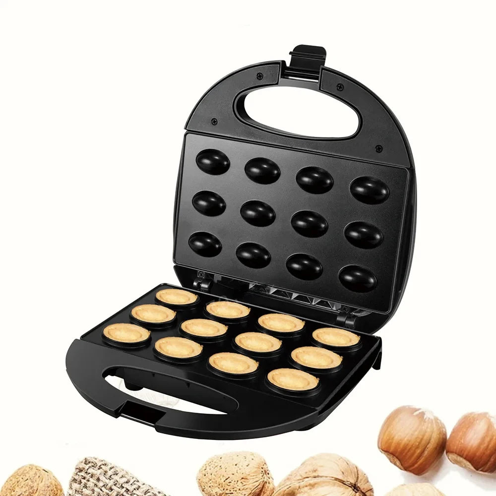 Mini  Walnut Cake Maker Automatic Nut Waffle Bread Machine Sandwich Iron Toaster Baking Breakfast Pan Oven EU plug