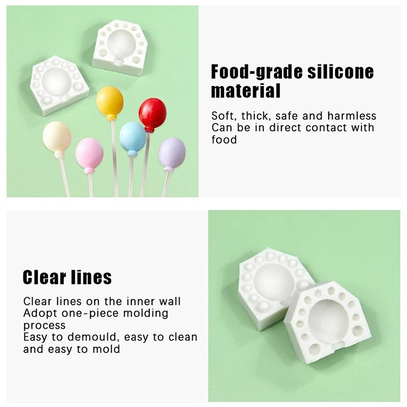 Cake Tools Mini 3D Oval Balloon Silicone Mold For Fondant