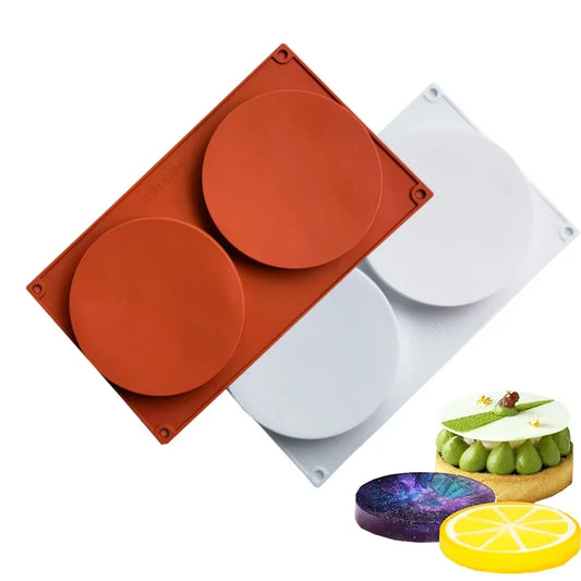 Cake Tools Two Hole Silicone Disc Cake Mold Fondant