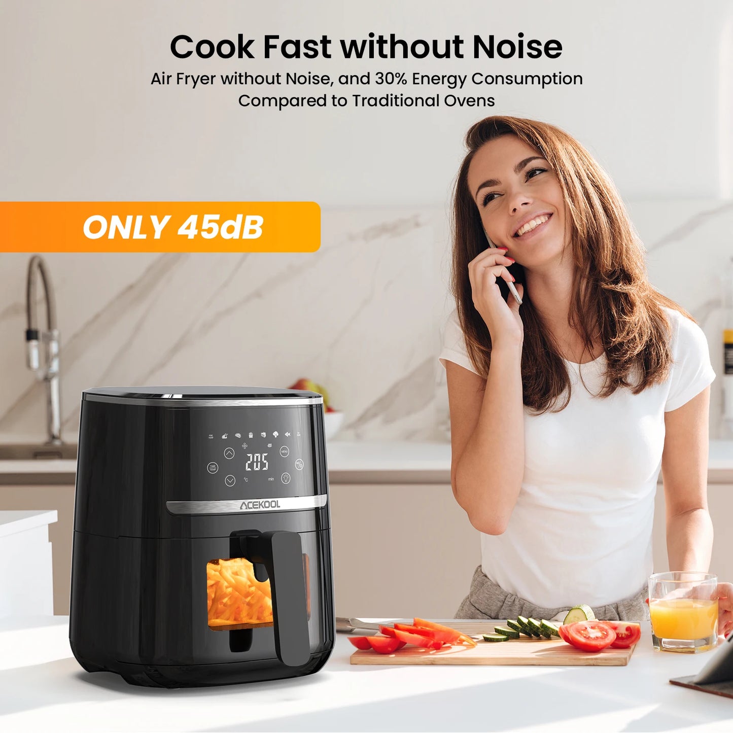 Acekool Air Fryer Toaster Oven With 8 Cooking Presets