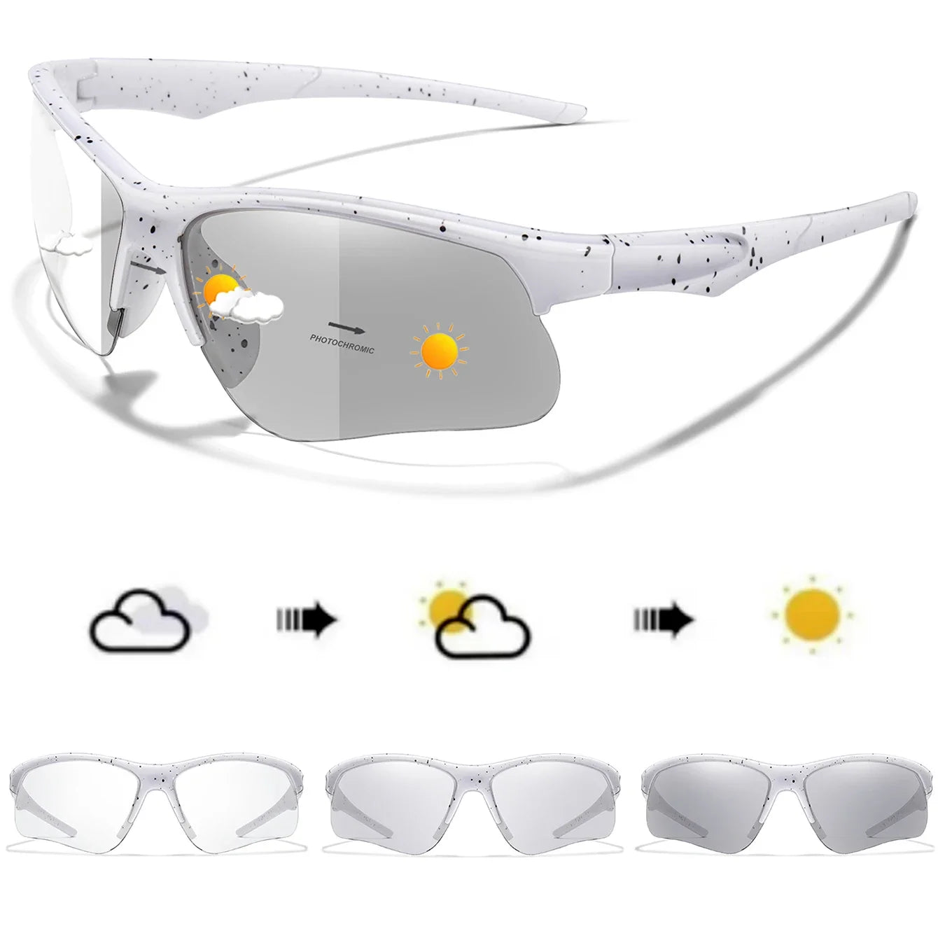 Style Photochromic Sunglasses Men Women Outdoor Mtb Bicycle Cycling Runnging Eyewear Sports Bike Windproof Goggles