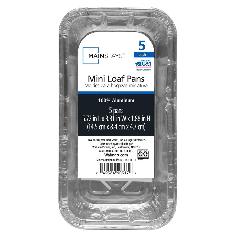 9 Pack Disposable Aluminum Mini Loaf Pans Easy Clean Baking Cakes Bread Meatloaf Eco-Friendly Kitchen Bakeware 90317