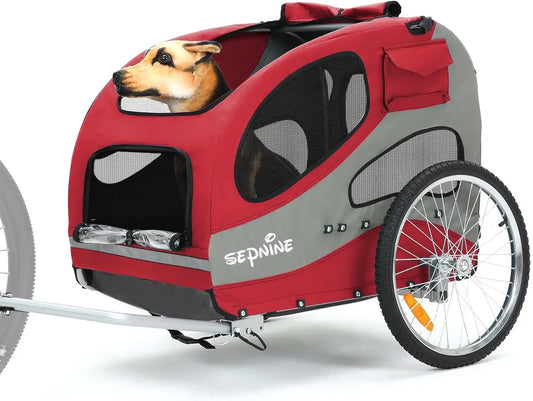 XMSJ Dog Bike Trailer Foldable Quick Release for Pets