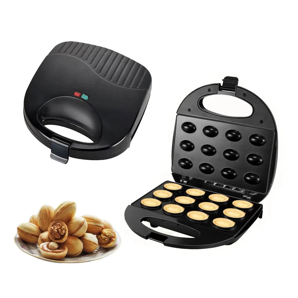 Mini  Walnut Cake Maker Automatic Nut Waffle Bread Machine Sandwich Iron Toaster Baking Breakfast Pan Oven EU plug