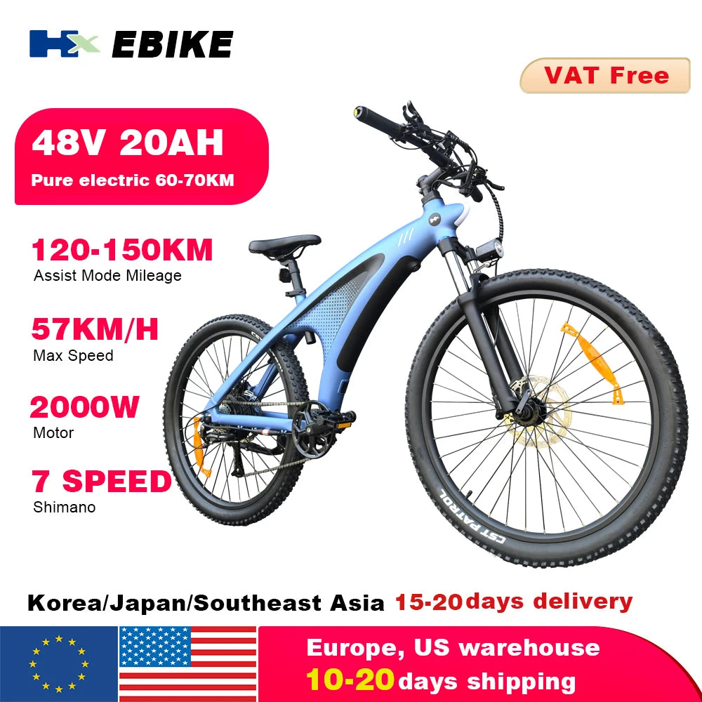 HX Q5 2000W Electric Mountain Bike 48V 20Ah Off Road