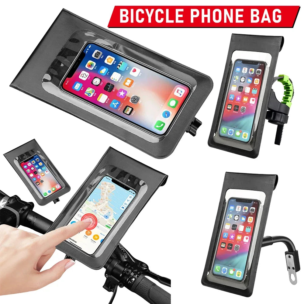 AZURAOKEY Waterproof Bicycle Handlebar Phone Holder Bag