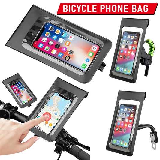 AZURAOKEY Waterproof Bicycle Handlebar Phone Holder Bag