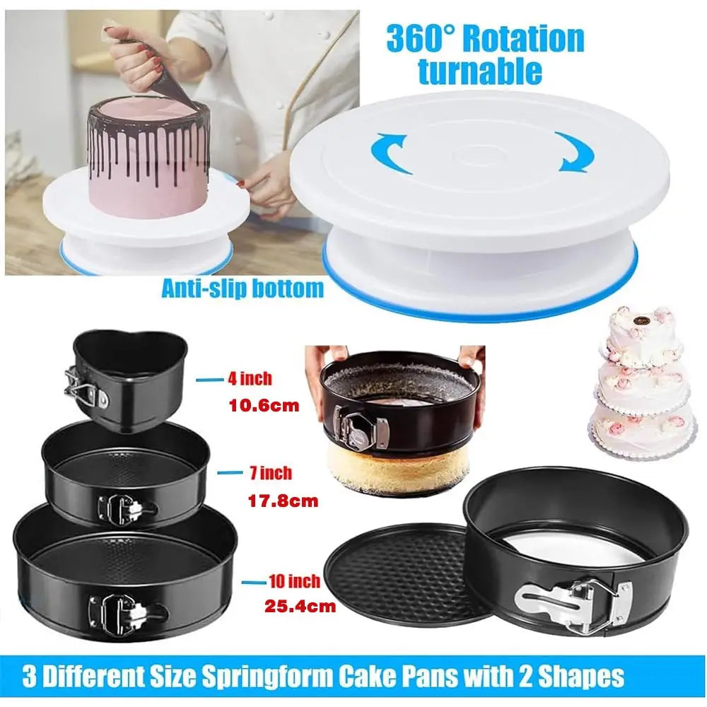 Feature Silicone Bakeware Cake Decorating Kit Turntable