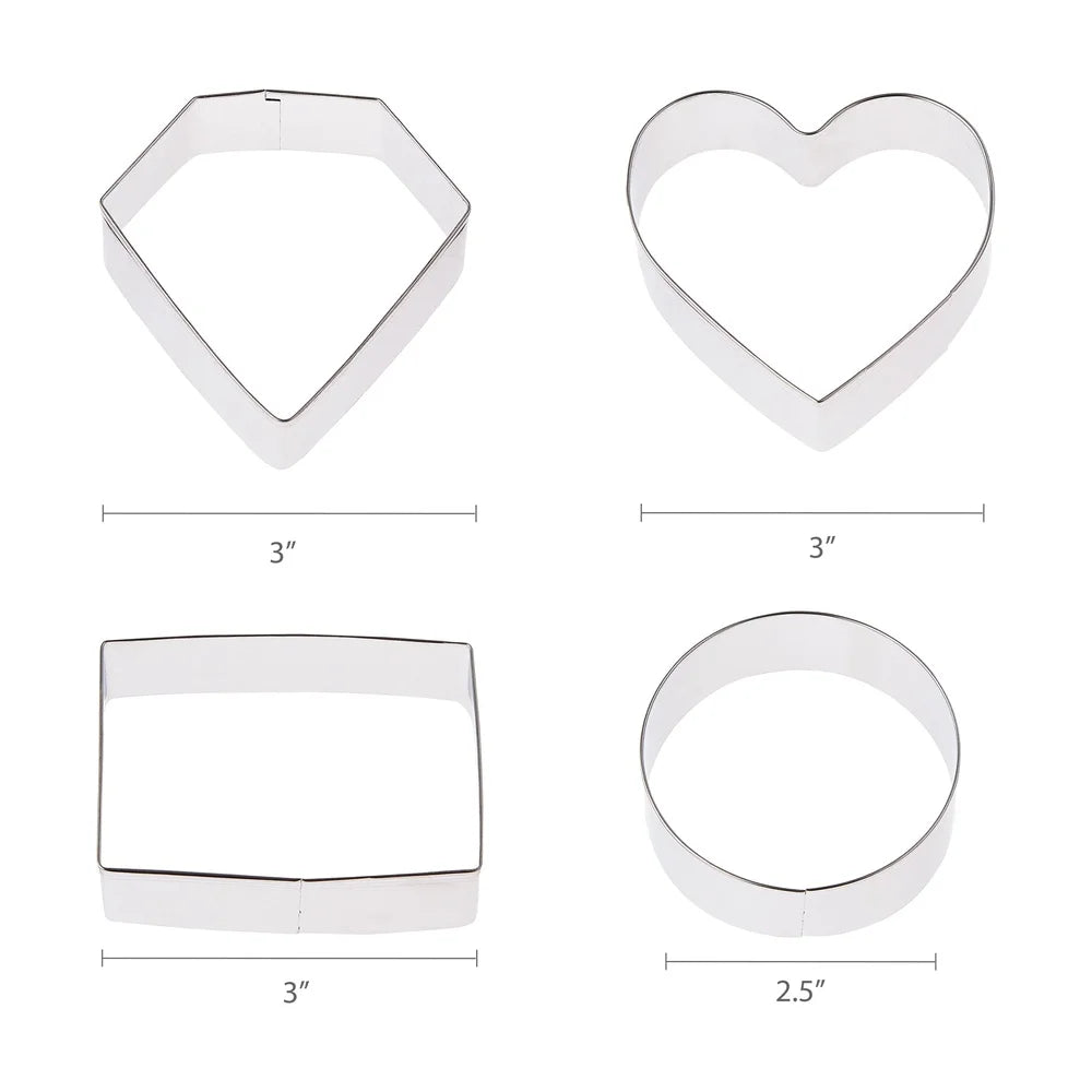 PDQ 14 Piece Metal Cookie Cutter Set Assorted Shapes