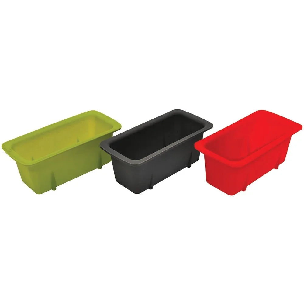Silicone Mini Loaf Pans Set of 3 Non-Stick Reusable Bakeware Heat Resistant Perfect Banana Bread Baking