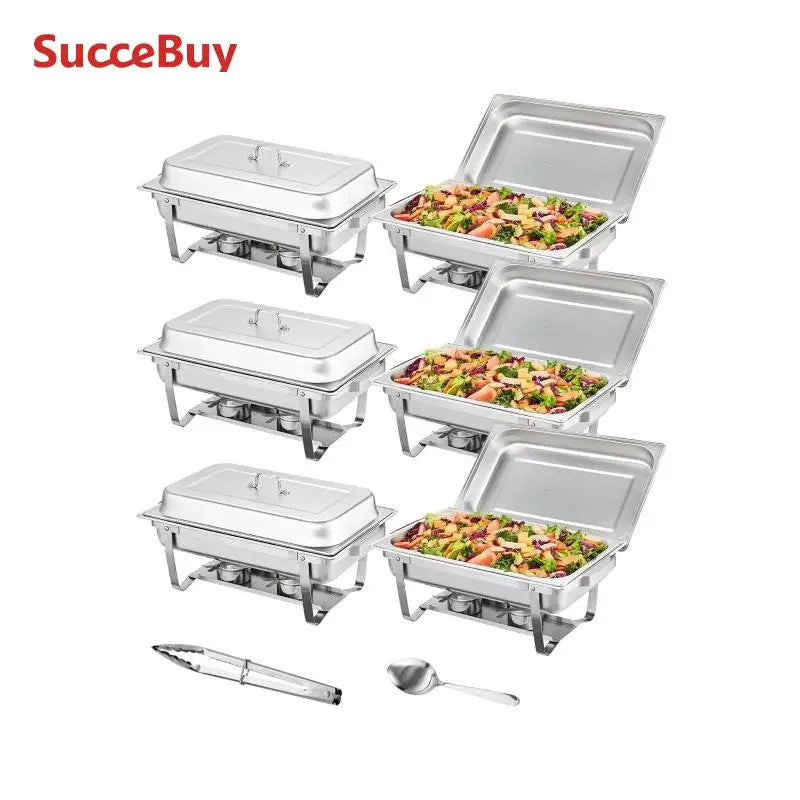 VEVOR Chafing Dish 2 4 6 Pack Rectangular Buffet Warmer