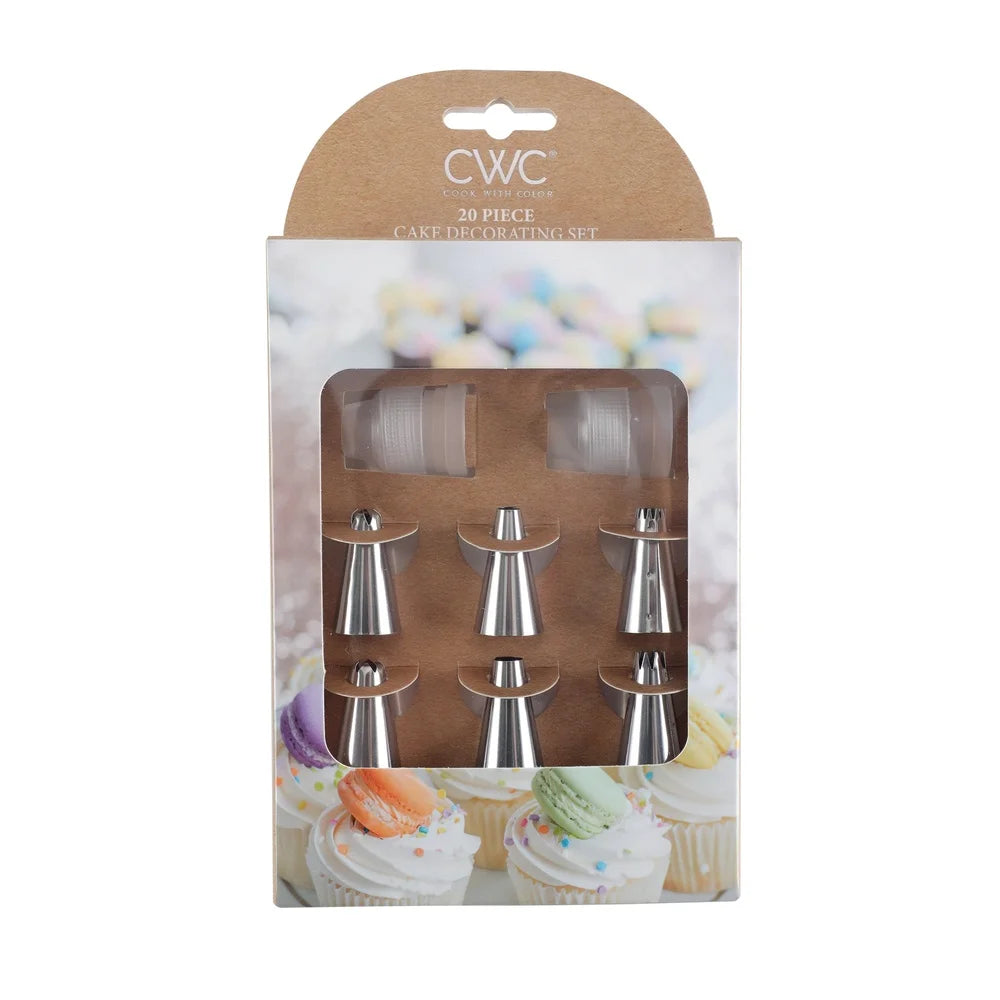 DUTRIEUX 20 Piece Cake Decorating Set Piping Bags Tips