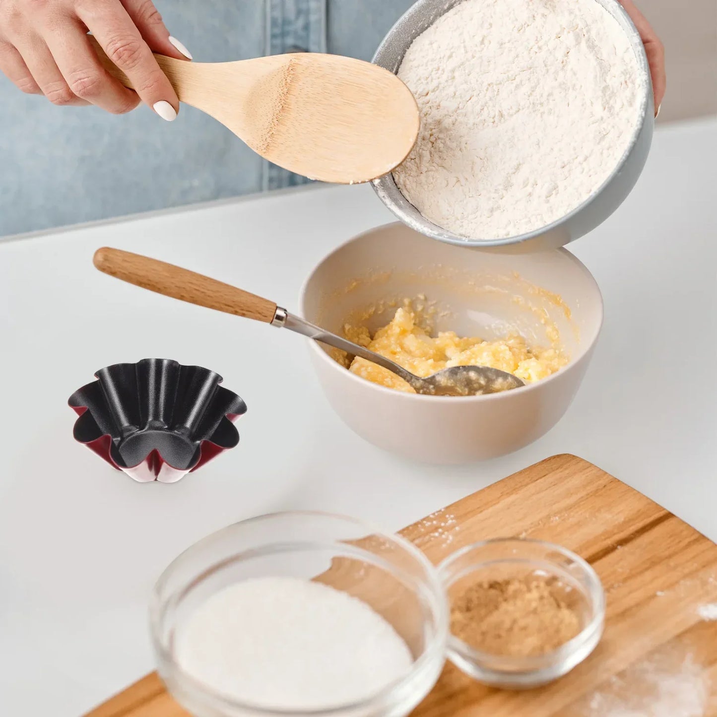 Nonstick Tart Pan Quiche Flan Bakeware Mold Stainless Steel