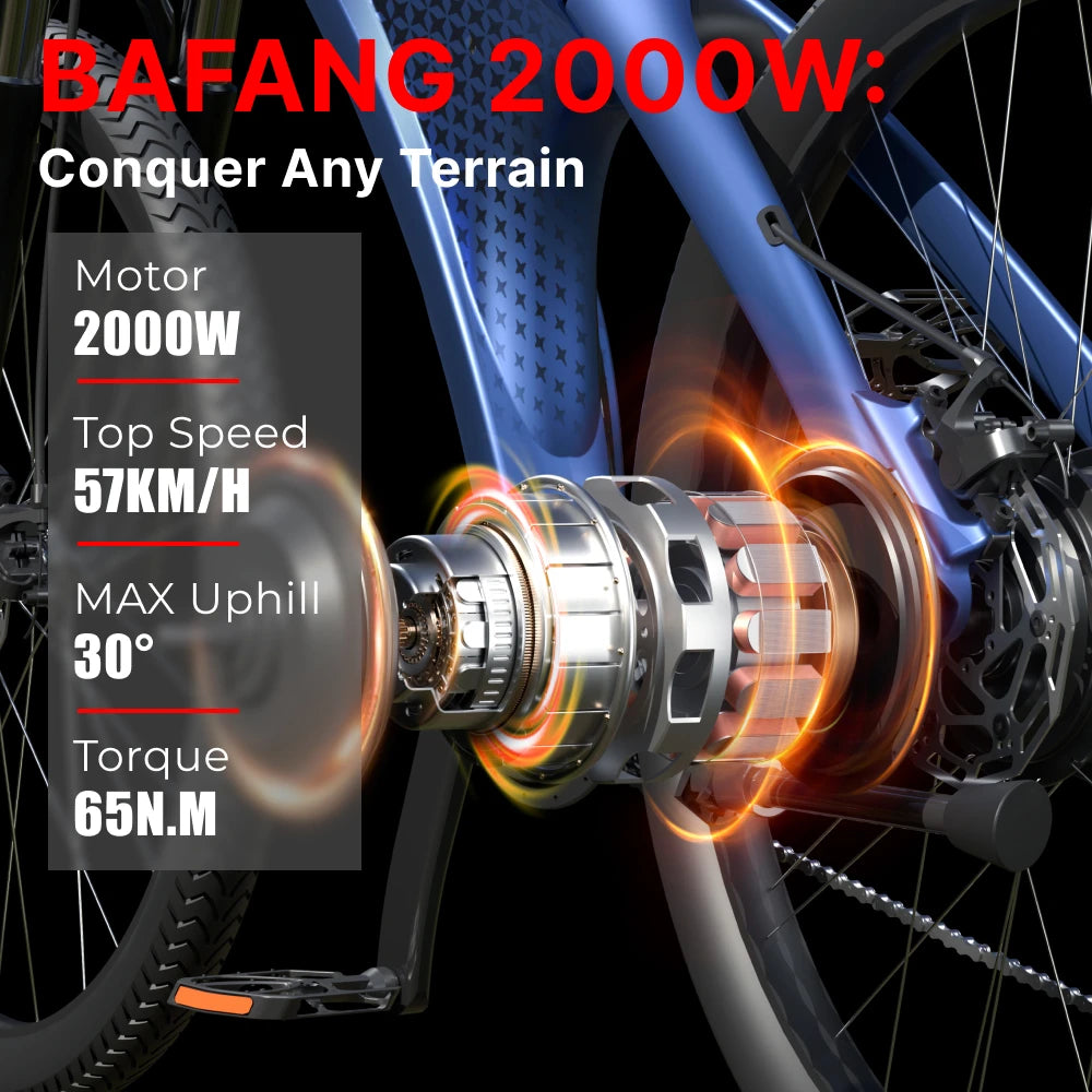 HX Q5 2000W Electric Mountain Bike 48V 20Ah Off Road