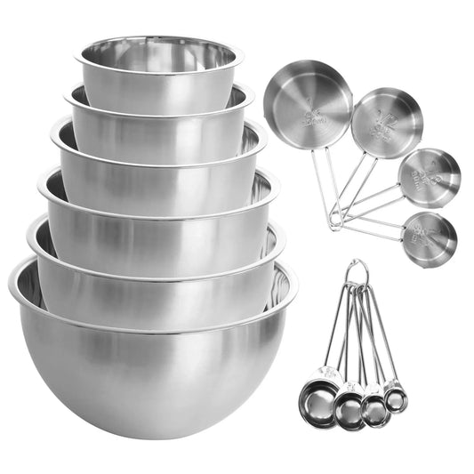 High Concerned Chemical 14 Piece Stainless Steel Measuring Utensil Set