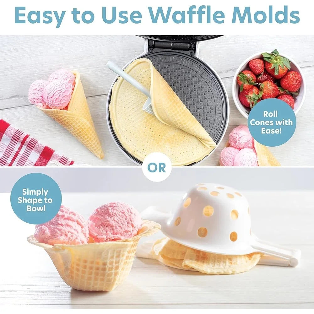 XMSJ Waffle Cone Maker Nonstick Electric Iron For Ice Cream