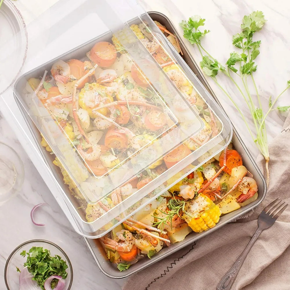 E-Far Stainless Steel Bakeware Set 9 Piece Round Square