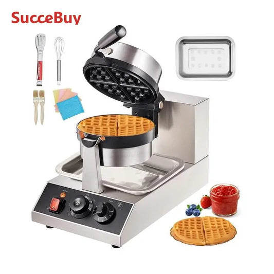 SucceBuy Electric Waffle Maker Round Nonstick Gaufrier