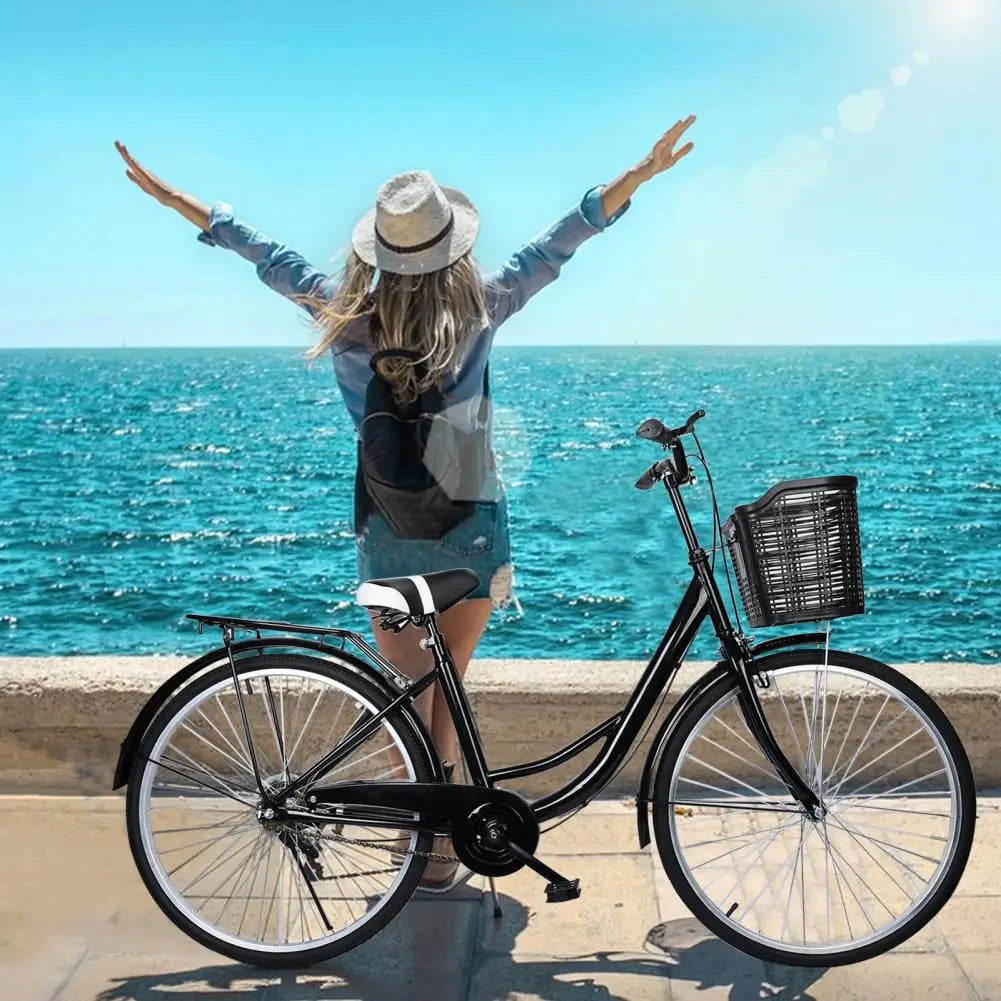Fork Urban Cruiser Bicycle With Basket And Steel Frame