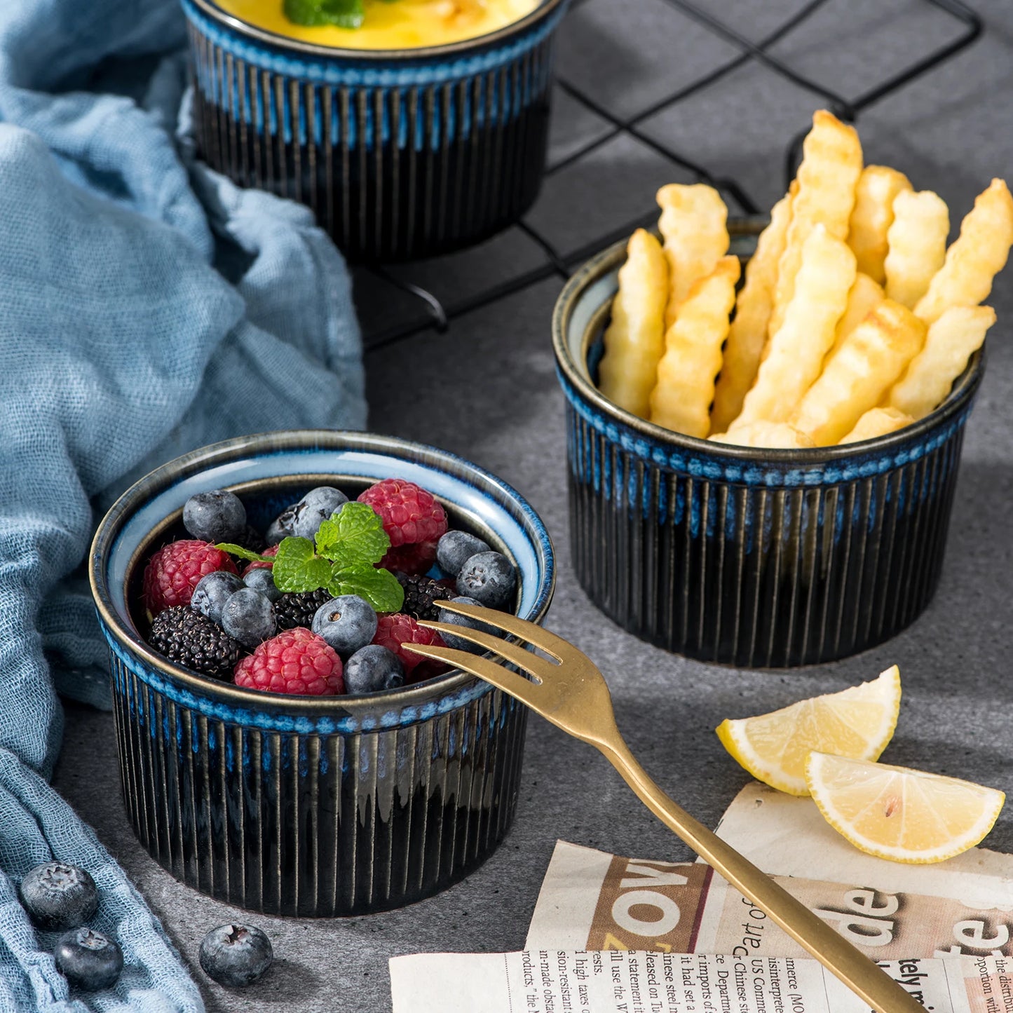 Vancasso Ceramic Ramekin Molds Heat Resistant Soufflé