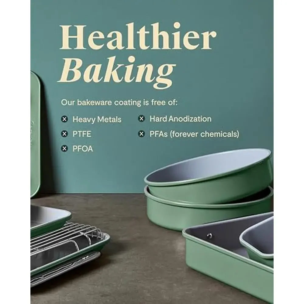 XMSJ Nonstick Ceramic Bakeware Set Aluminized Steel Body