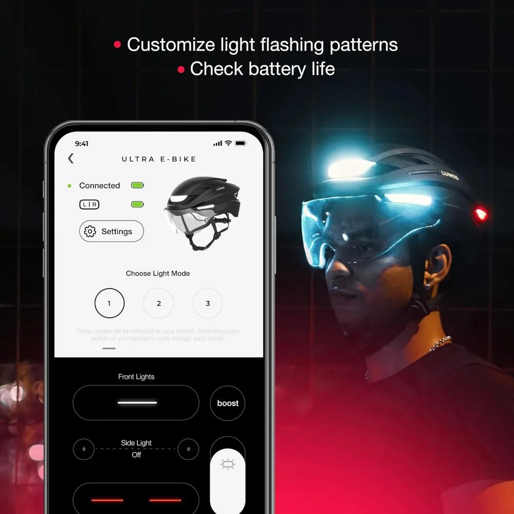 Hignconcerned Smart Bike Helmet With Front And Rear Leds